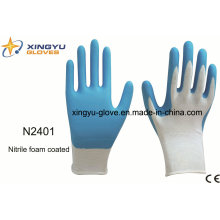 Polyester Shell Nitrile Coated Saftey Work Gloves (N2401)